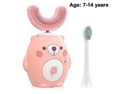 Escova de Dentes Elétrica Ultrassônica Infantil, Cabeça em Gel Sílica Macio, Branquead Ora Tipo U, Design Inteligent GOKOCO
