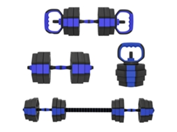 Ensemble D'haltères Musculation 6 em 1 Haltère Réglable Kettlebell de 25 Kg. Barra de suporte muscular para Pompes Bleu