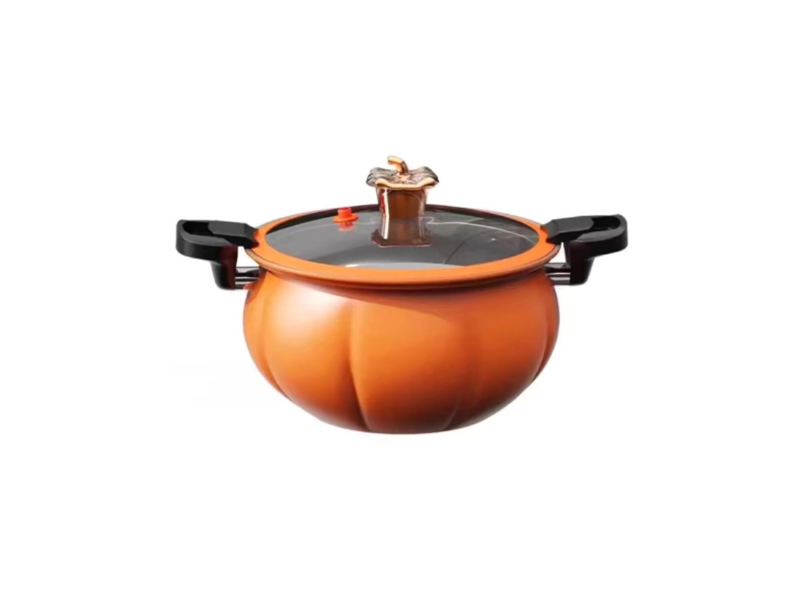 Panela De Sopa Pedra Médica, Laranja, 24 Cm/9,4 Pol., Grande Capacidade, Capa Silicone, Multiuso