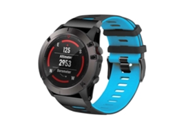 Bracelete Pioneer para Garmin Instinct 2 Camo Edition Preto e Azul Claro