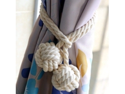 Conjunto De 2 Prendedores De Cortina Com Duas Bolas, Feitos À Mão Em Corda Trançada De Cânhamo, Estilo Rústico, Acessório Elegante. Aquaforge
