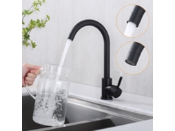Torneira Misturadora De Cozinha Giratória 360° Torneira Para Lava-loiça De Água Fria/quente Arejador Removível Em Latão Preto Fosco