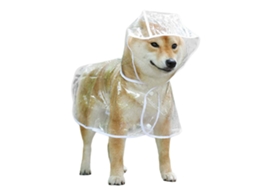 Jaqueta Chuva Primerox para animais de estimação, transparente e leve.