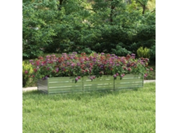 Vidaxl Canteiro Elevado De Jardim 240x80x45cm Aço Galvanizado Prateado