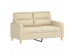 3 Pcs Conjunto de Sofás com Almofadas Tecido Cor Creme SYFAX