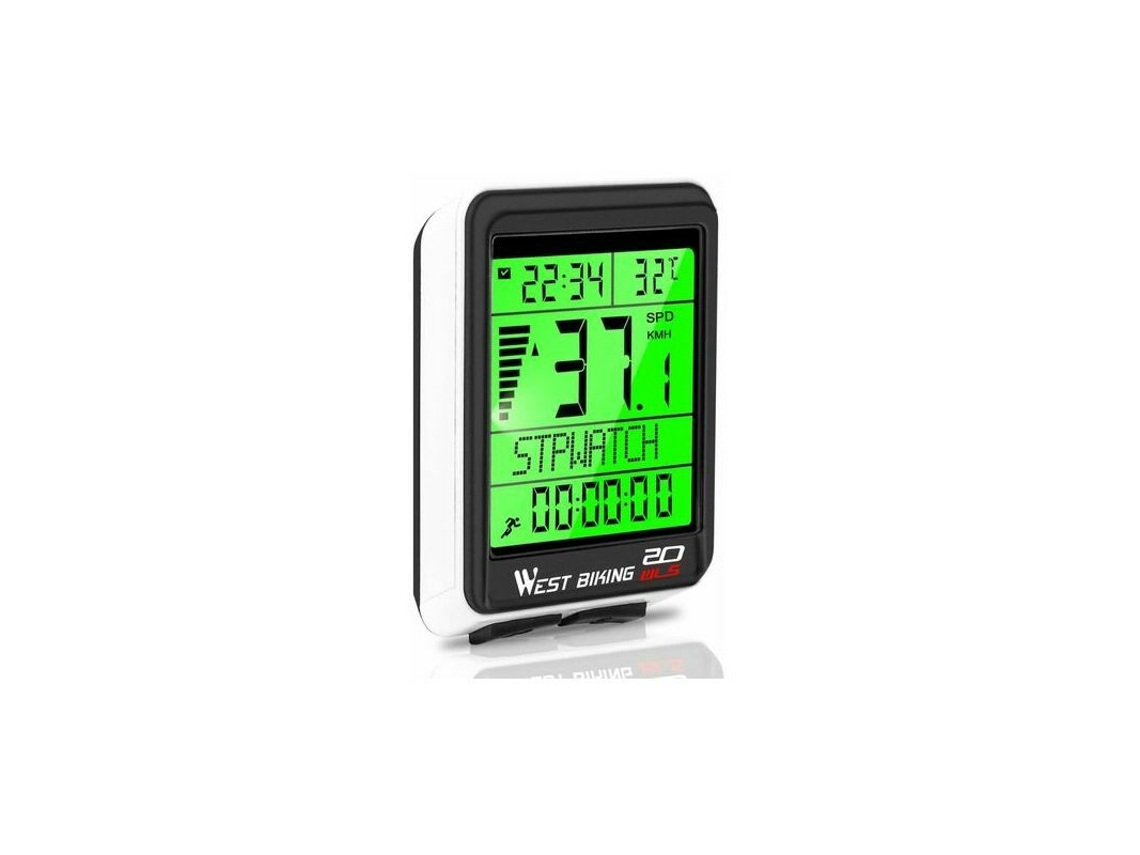 Computador de bicicleta sem fio Slowmoose, à prova d'água, grande tela LCD, 5 idiomas