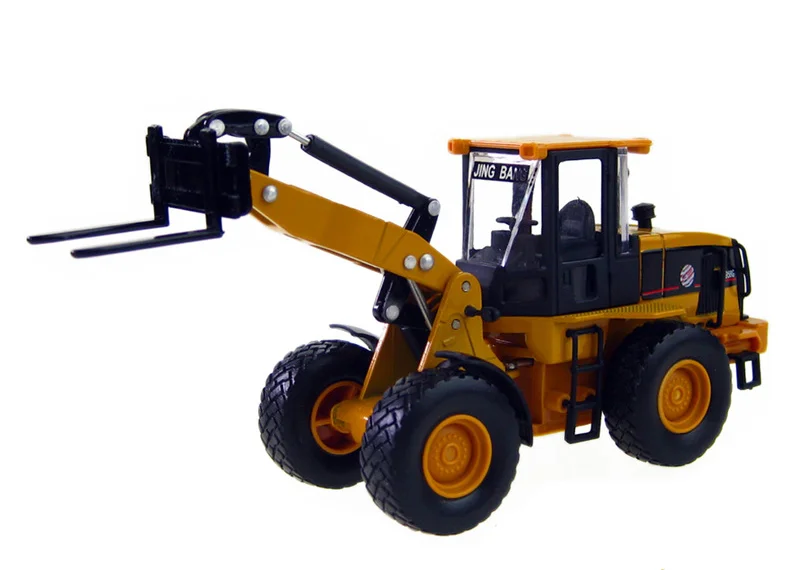 (amarelo) Modelo De Escavadeira E Caminhão Betoneira Em Liga Metálica De Alta Simulação, Brinquedo De Veículo De Construção Em Escala 1:60.