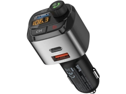 Transmissor Fm Bluetooth Yizhood Usb Pd3.0 Qc3.0 Bass Preto