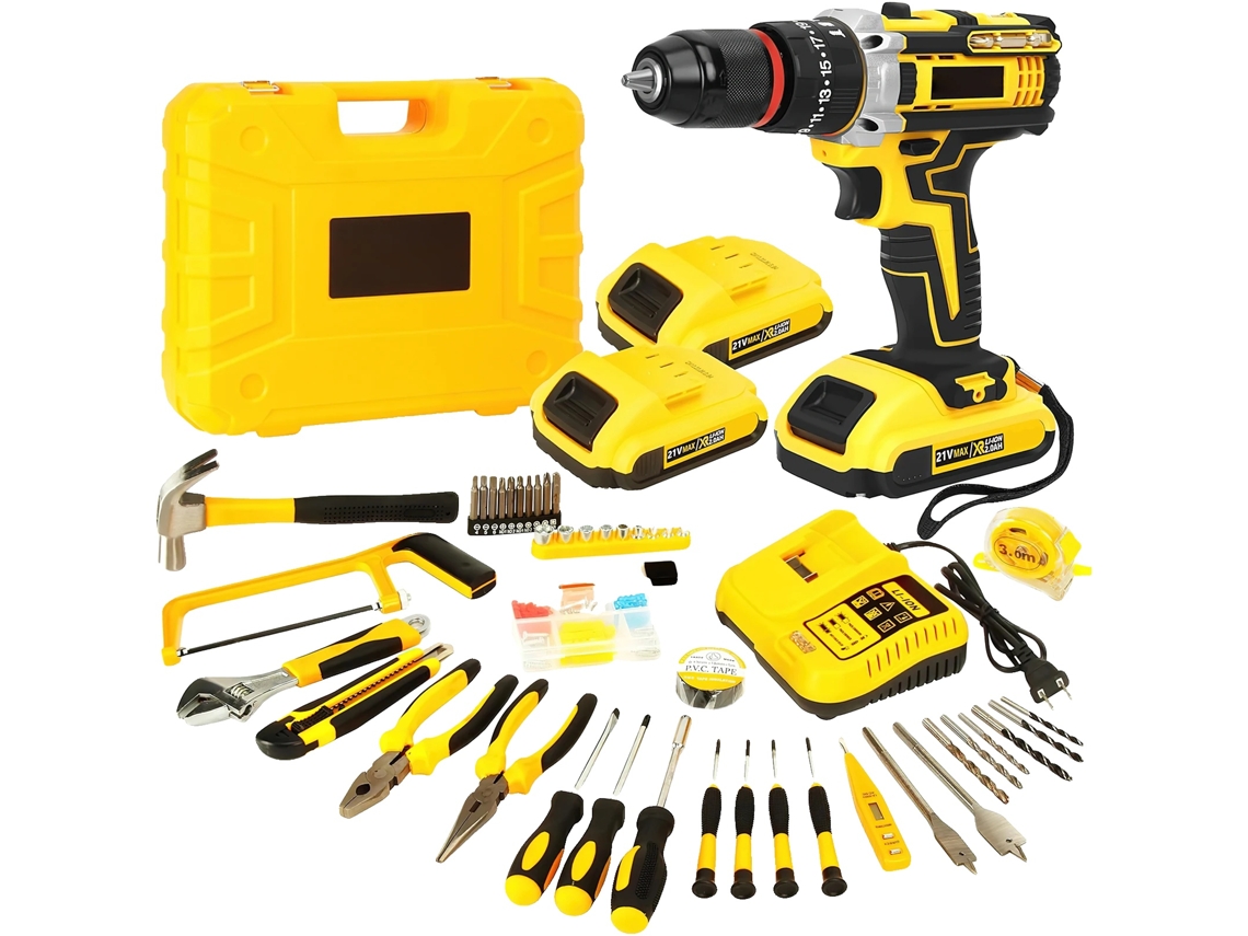 Furadeira De Impacto Sem Fio, 45nm De Torque, 3 Modos De Trabalho, 120 Pcs, Ue