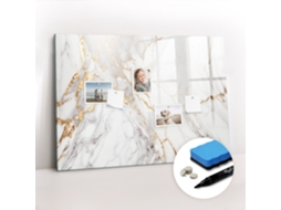 Quadro De Vidro Magnético Mármore Decorativo Para O Escritório Espelharte (100x70 Cm)