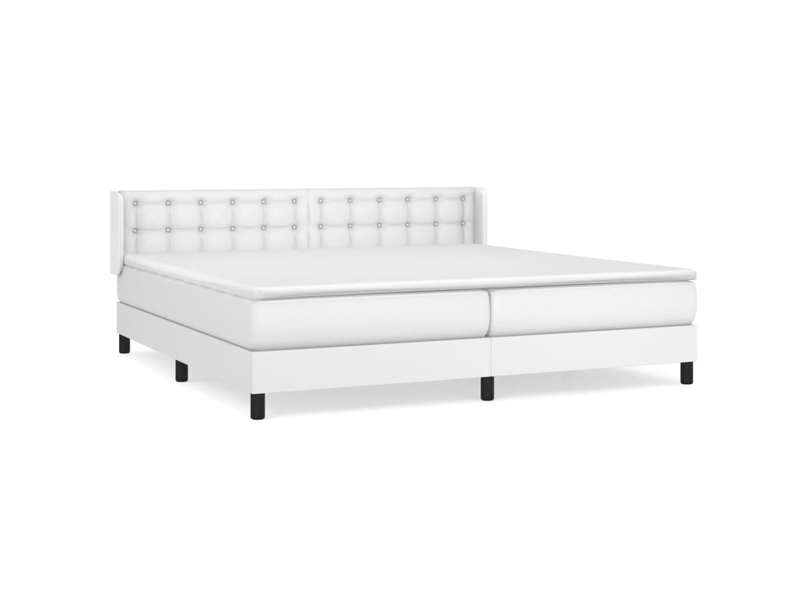 Box Spring Bed, Box Spring Beds Vidaxl Branco Couro Artificial (200 X 200 Cm)
