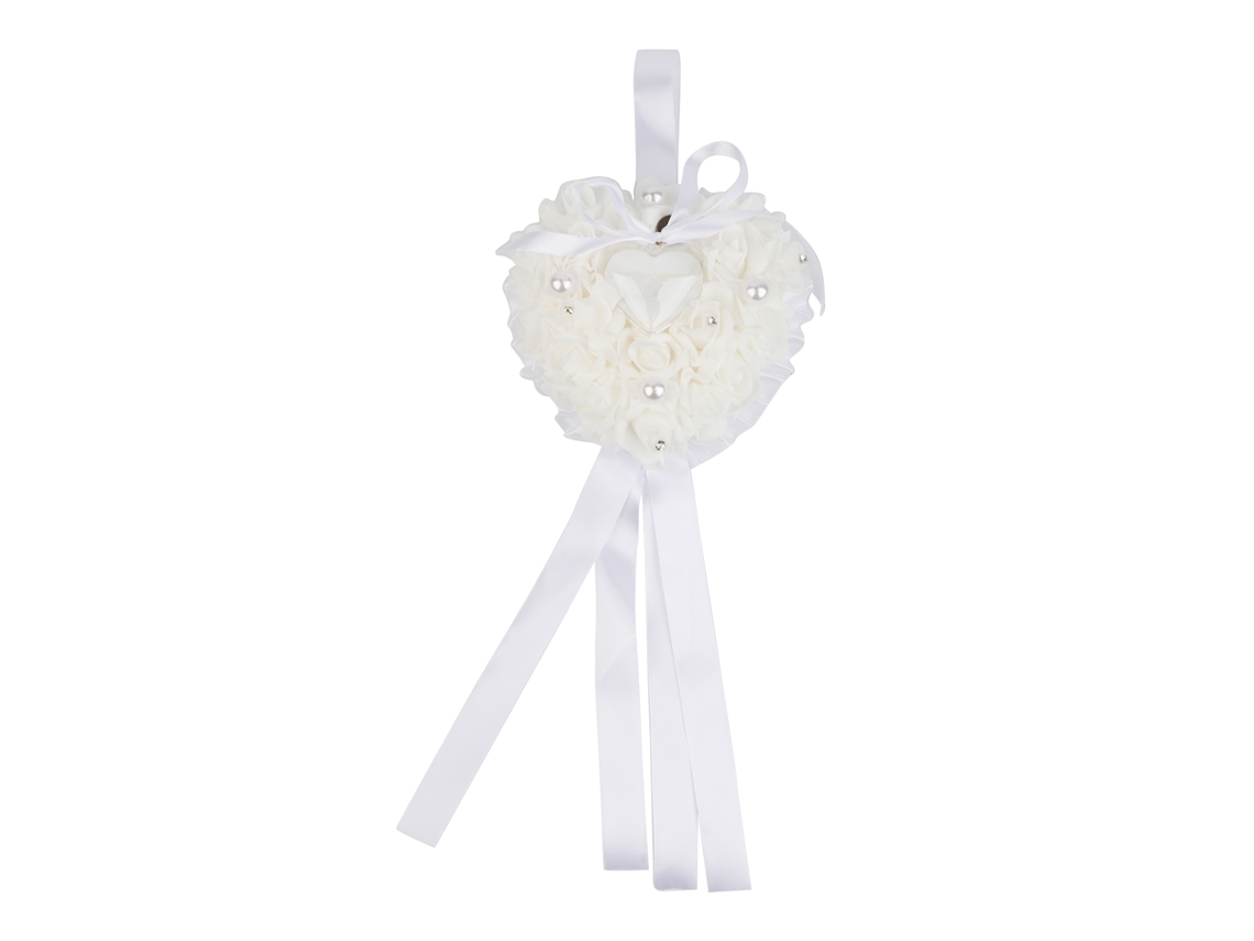 Presentes De Casamento Rosa Romântica Travesseiro Porta-anéis Com Pérola Coração Decoração
