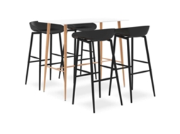 Vidaxl 5 Pcs Conjunto De Bar Branco E Preto
