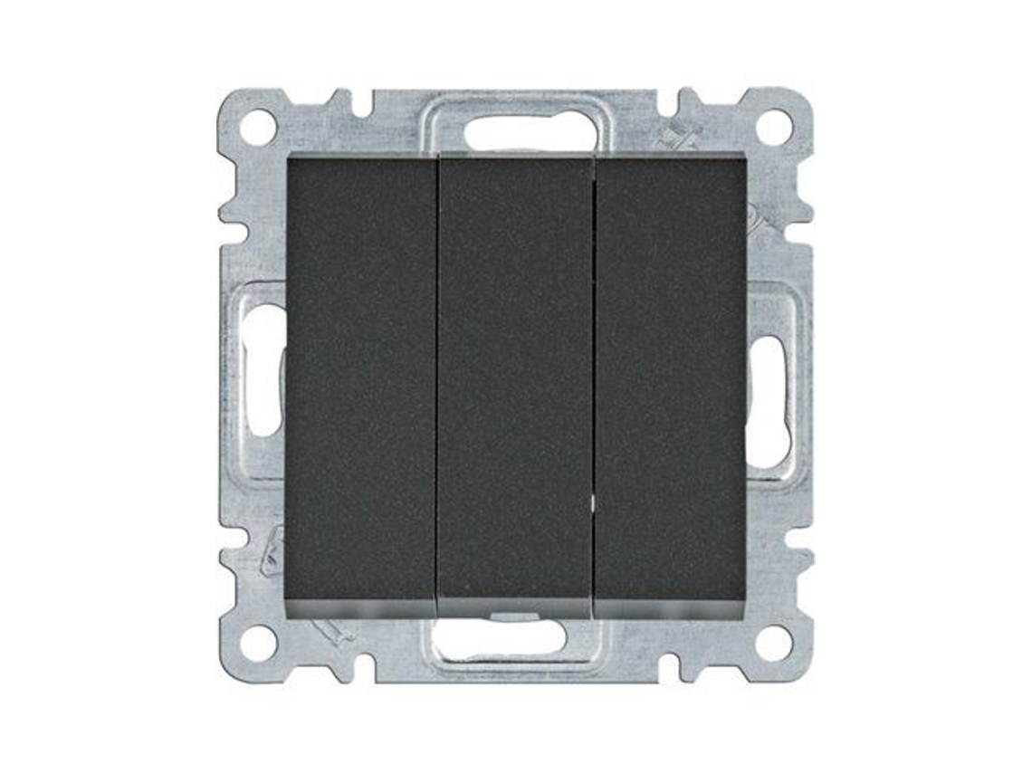 Luz | Interruptor Triplo Preto Wl0073 Hager