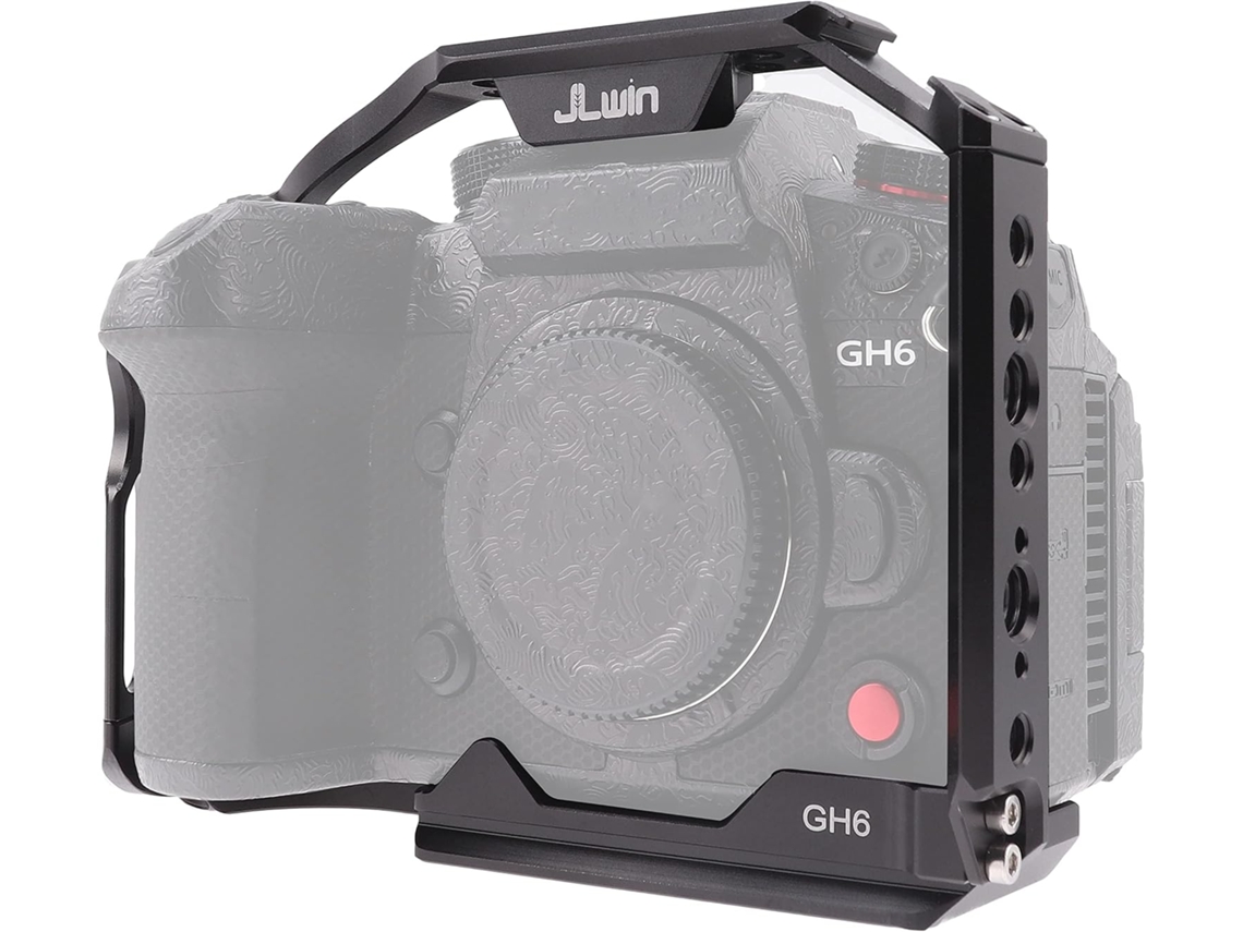 Gaiola Hersmay Gh6, Gaiola Completa Para Câmera Panasonic Lumix Gh6 Com Trilho Nato, Encaixe Para Sapata Fria E Placa De
