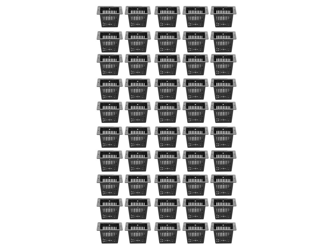 50pcs Vasos Hidropônicos Quadrados, Preto/Branco S/MARCA
