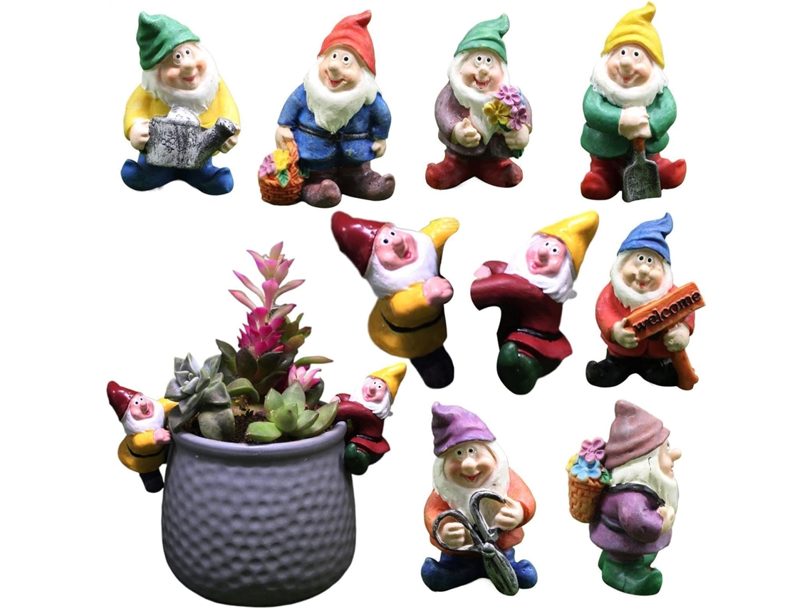 Decoração de Anão Mini Jardim de Fadas com 9 Peças Estátua Decorativa para Jardim para Mesa, Quarto Infantil, CHABERLU
