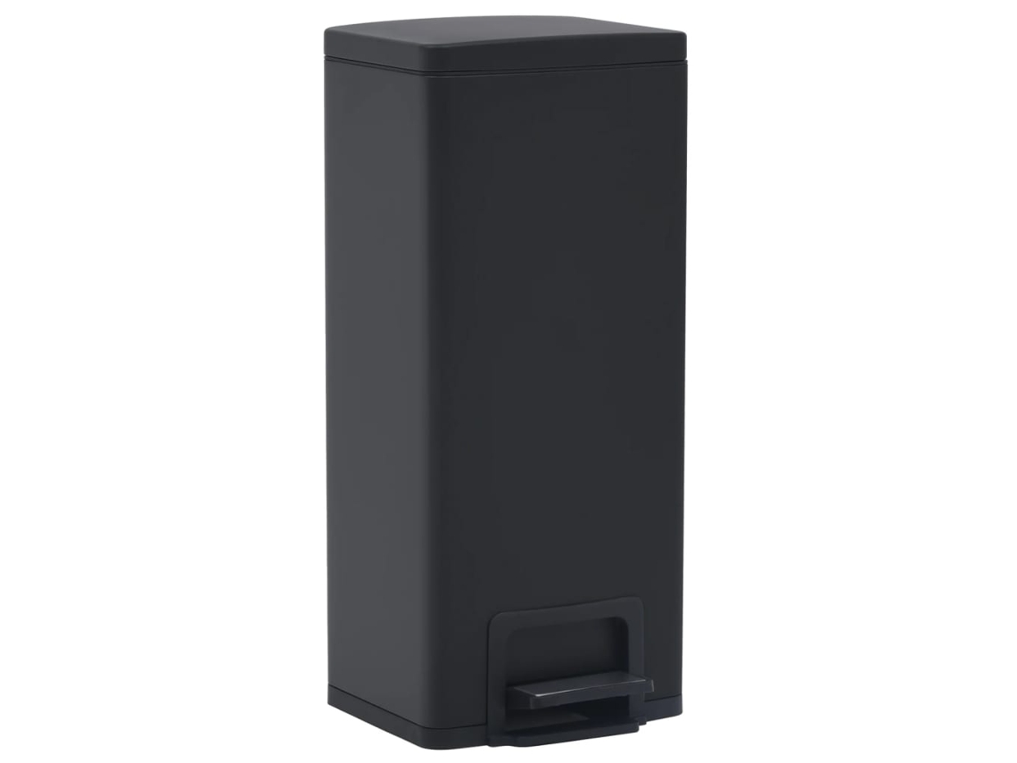 Dustbin, Dustbins Vidaxl Preto Aço (n/a)