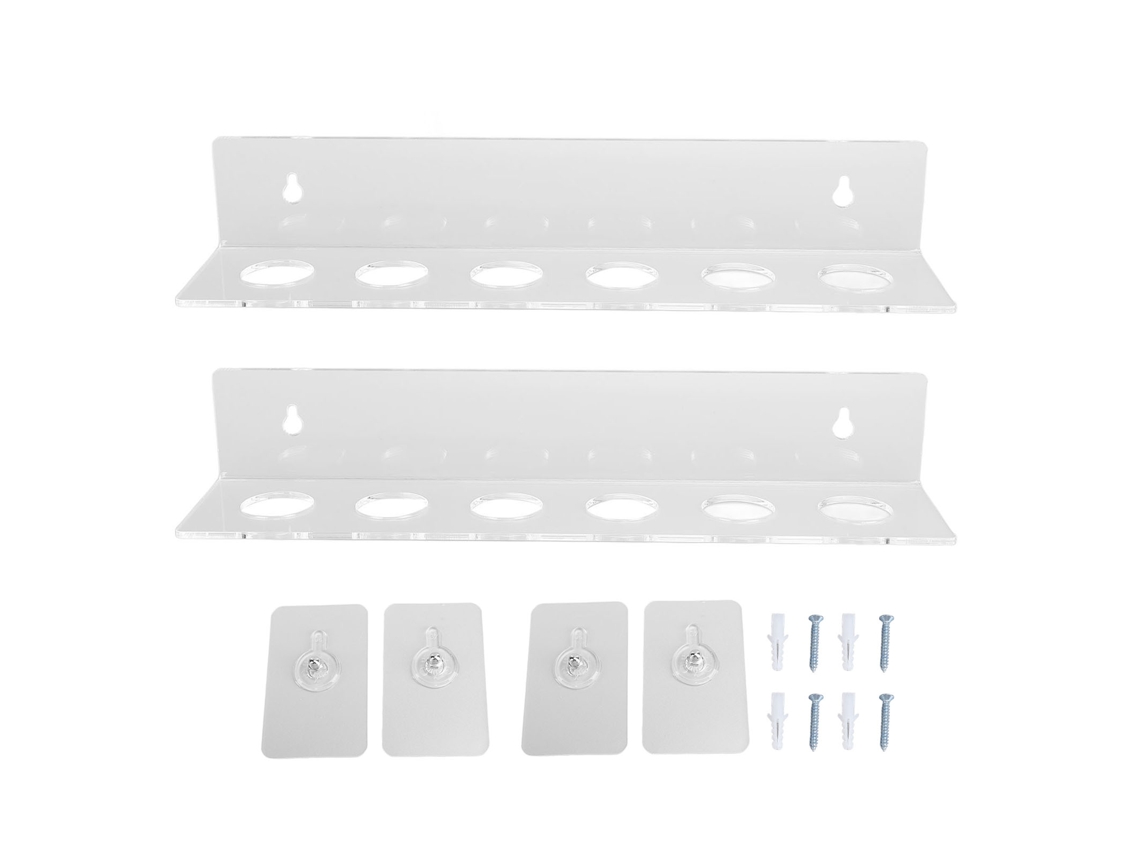 Rack de exibição para bolas, 2pcs, acrílico, parede, 12 bolas, ping pong, beisebol, decoração | S/MARCA