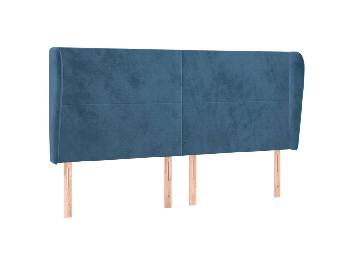 Cabeceira de cama VIDAXL Azul Veludo (163x23x118/128 cm)