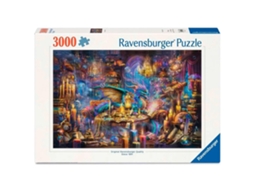 Quebra-cabeça De Fantasia Ravensburger Dragon's Library Com 3000 Peças