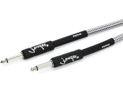 Cabo De Guitarra - 5,5m - Conector Plug Direito - Branco Tweed - Profissional