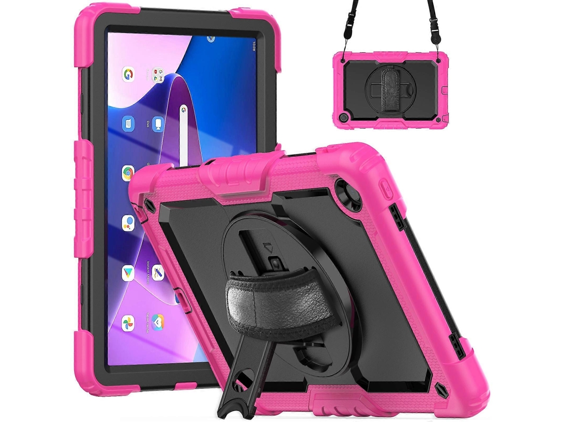 Capa Híbrida De Silicone Para Tablet Lenovo Tab M10 Plus 10.6 Gen 3ª E Lenovo Tab M8 4ª Geração Com Alça De Ombro.