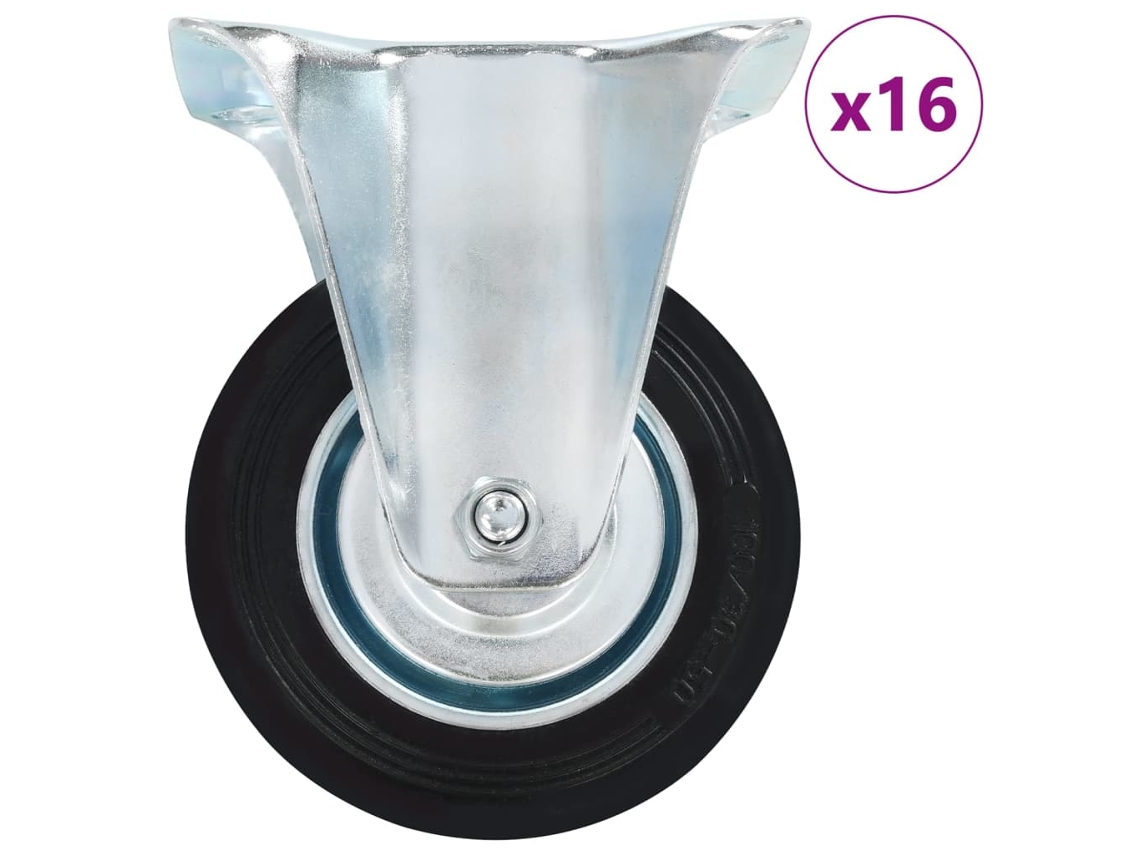 Vidaxl 16 Pcs Fixed Casters 100 Mm