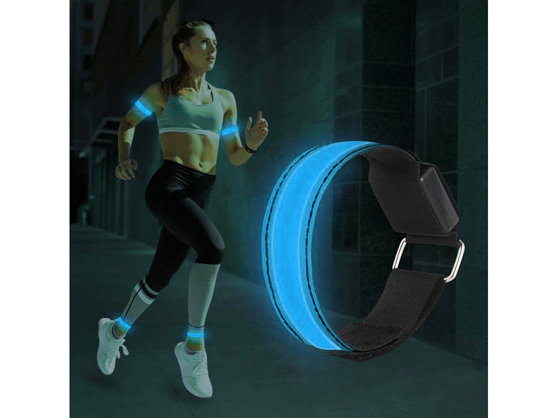 Business 4pcs Pulseiras Luminosas de Braço Usb para Corrida e Esportes ao Ar Livre
