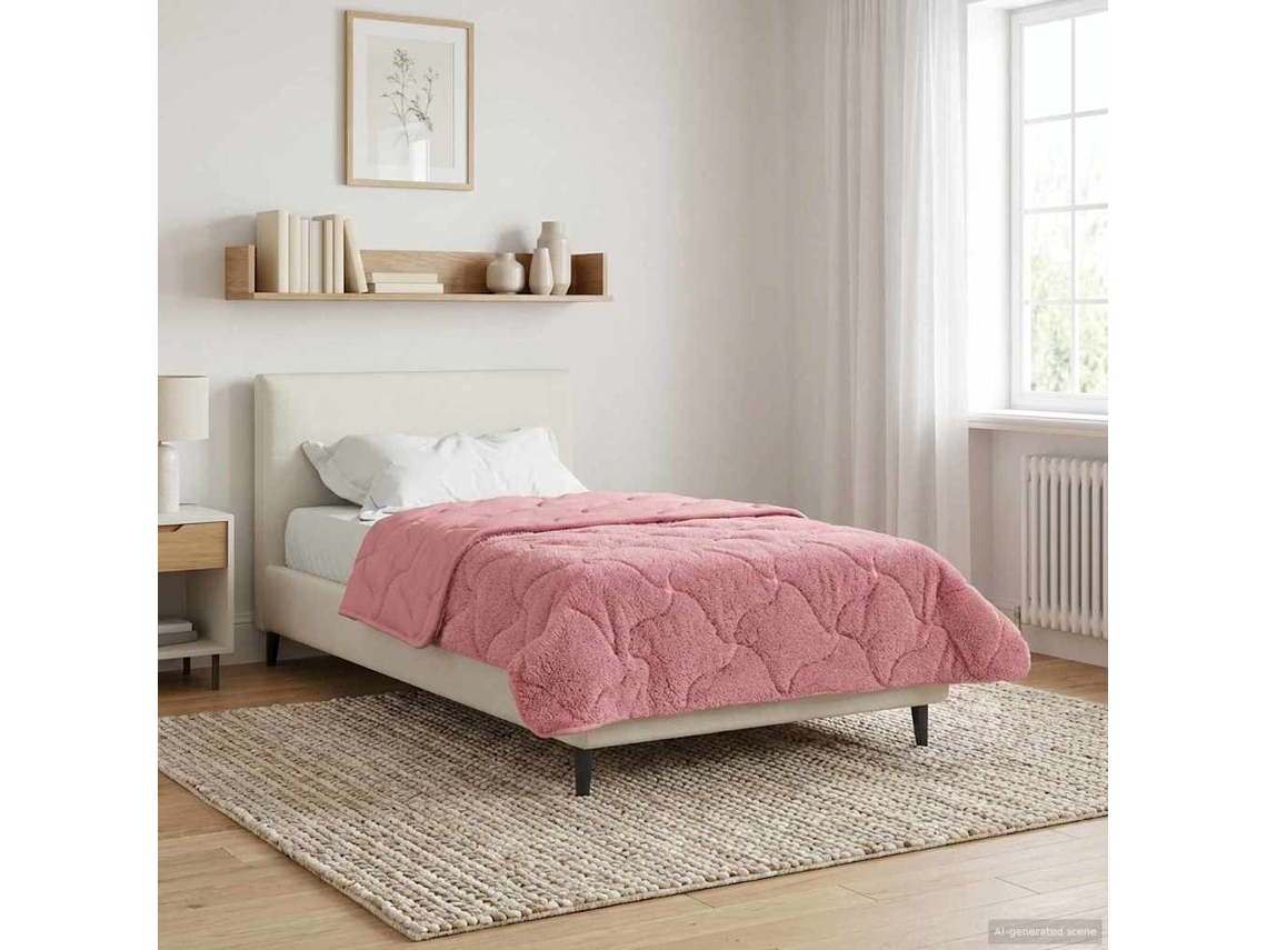 Vidaxl Edredom De Verão Simples 140 X 220 Cm Verão Rosa Respirável
