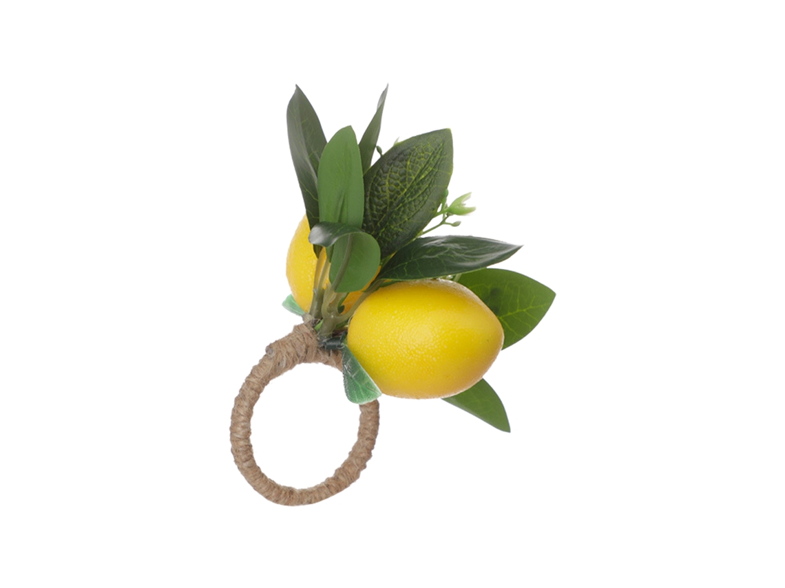 Aro de Guardanapo Limão Amarelo Decorativo Mesa Casa Restaurante Festas 6unidades S/MARCA