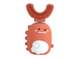 Mali escova de Dentes Elétrica Infantil U Forma Dinossauro Laranja Ipx7 Automática