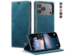 Capa Multifuncional Horizontal Flip Para Iphone 17 Pro Em Couro.
