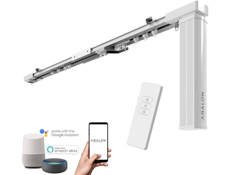 Trilho De Cortina Motorizado 2 Metros, Motor Wifi Compatível Com Alexa, Google Home E Aplicação Tuya Smart, Cortinas Motorizadas Automáticas Abalon