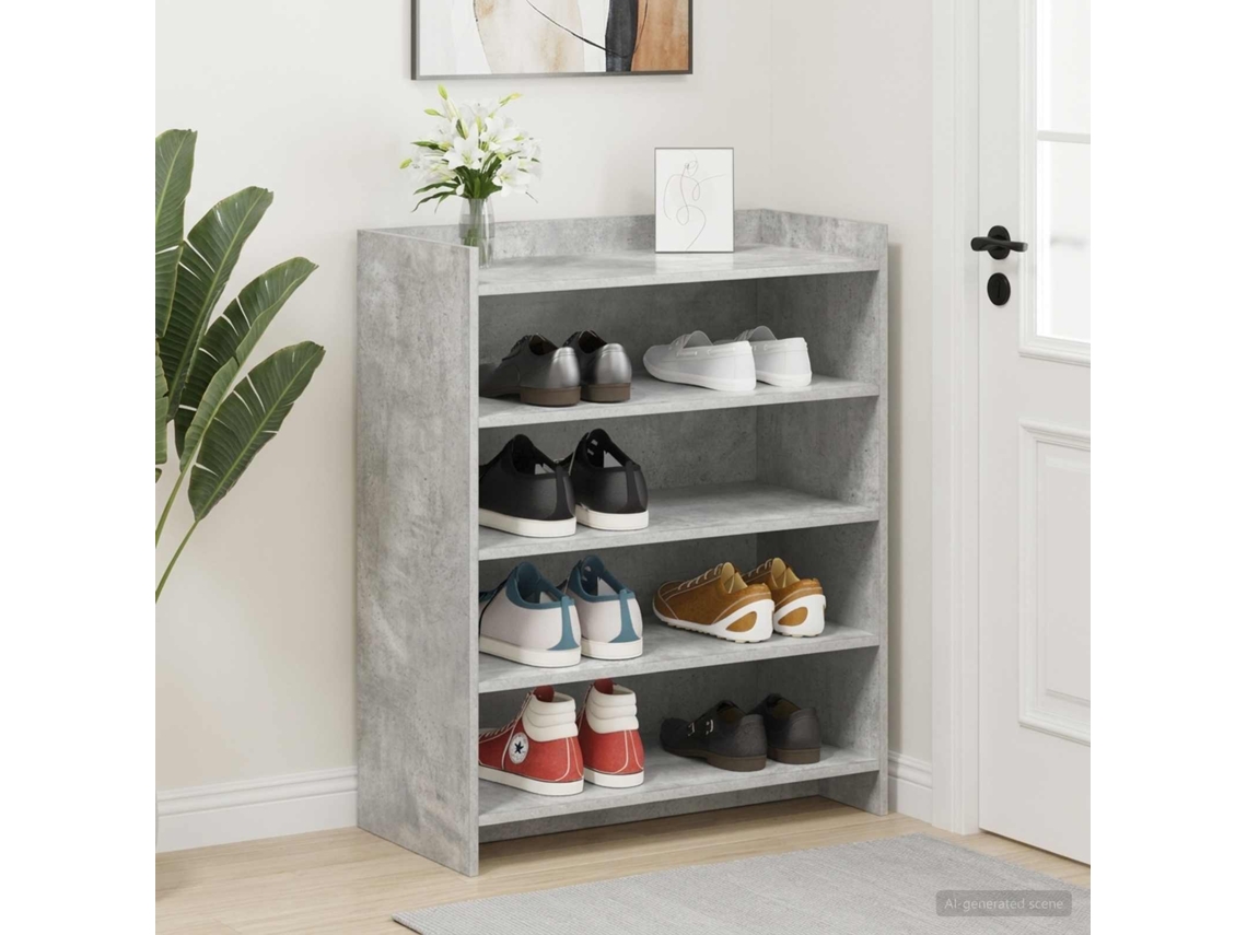 Vidaxl Armário De Sapatos Cinzento Cimento 73,5 X 36 X 92 Cm