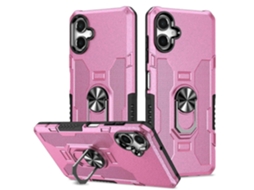 Capa De Celular Samsung Galaxy A06 Com Suporte De Anel E Capa De Pc Tpu À Prova De Choque - Rosa