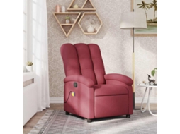 Vidaxl Poltrona De Massagem Reclinável Em Tecido Vermelho Vinho