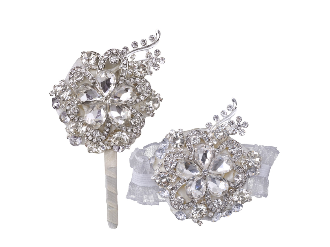 Laxiscreed Conjunto De Corsage E Broche De Strass Personalizado Para Padrinhos E Damas De Honra