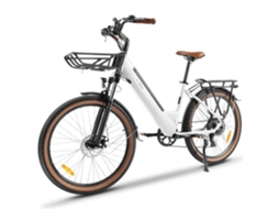 Bicicleta Elétrica Urbana Motor 350 W Bateria 36 V 16 Ah Branca 26 Polegadas 2,4 KAISDA