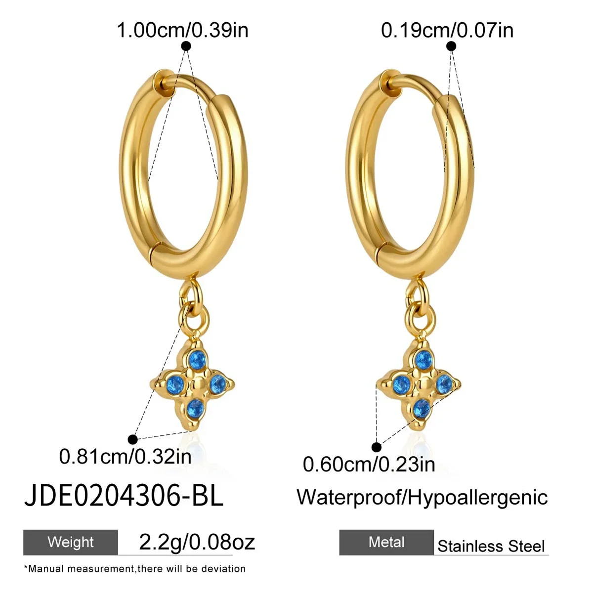 Brincos De Flor De Zircônia Colorida, Joias Delicadas Em Aço Inoxidável À Prova D'água.