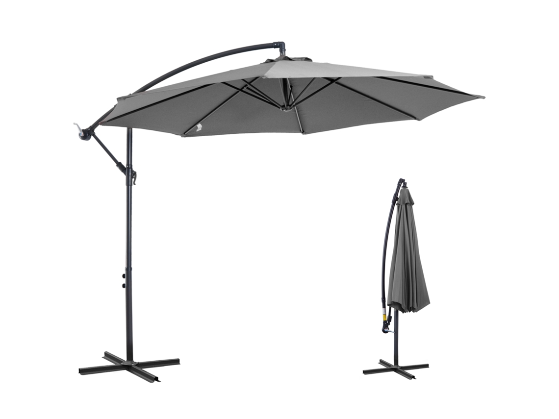 Guarda sol de Jardim Ø295cm Parasol Inclinável com Manivela BTFORUS