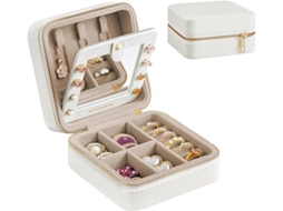 Caixa de Joias Turismo com Espelho, Dimensões: 11,4 X 5,5 Cm, para Senhora, Compacta, Ideal Presente Resistente À Água Arrumação STELASPLEN