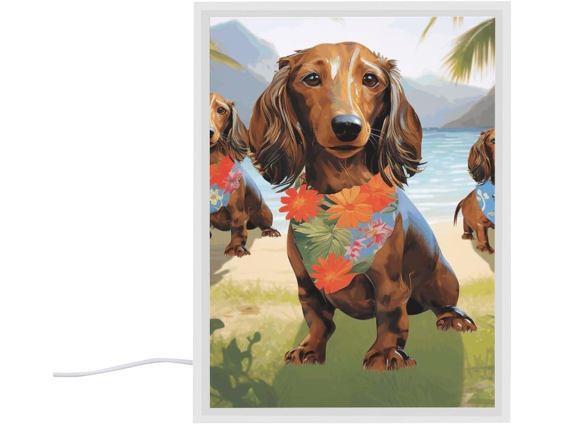 Abajur De Mesa Quarto, Em Formato De Salsicha, Com Pintura Tropical, Pequeno Abajur Quarto, Sala De Estar