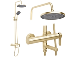 Conjunto de Ducha REA Arcos Brush Gold 15 X 15 X 134 Cm