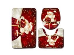 Laxiscreed Tapete De Wc Natal Com Antiderrapante E Estampado De Papai Noel