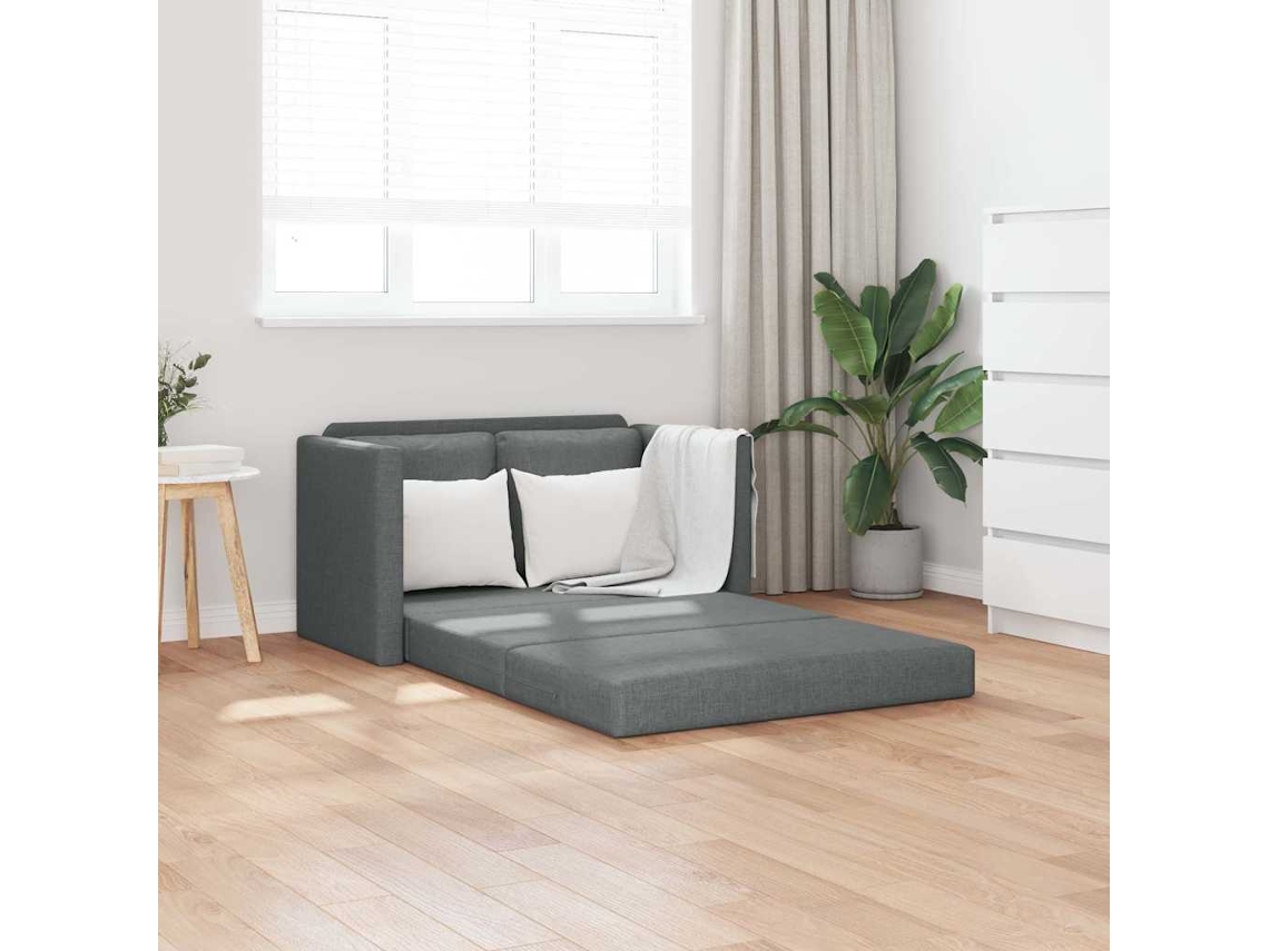 Vidaxl Sofá-cama Sem Pés 112x174x55 Cm Tecido Cinzento-escuro