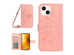 Capa Pega Para Iphone 15 Pele Sintética Rosa