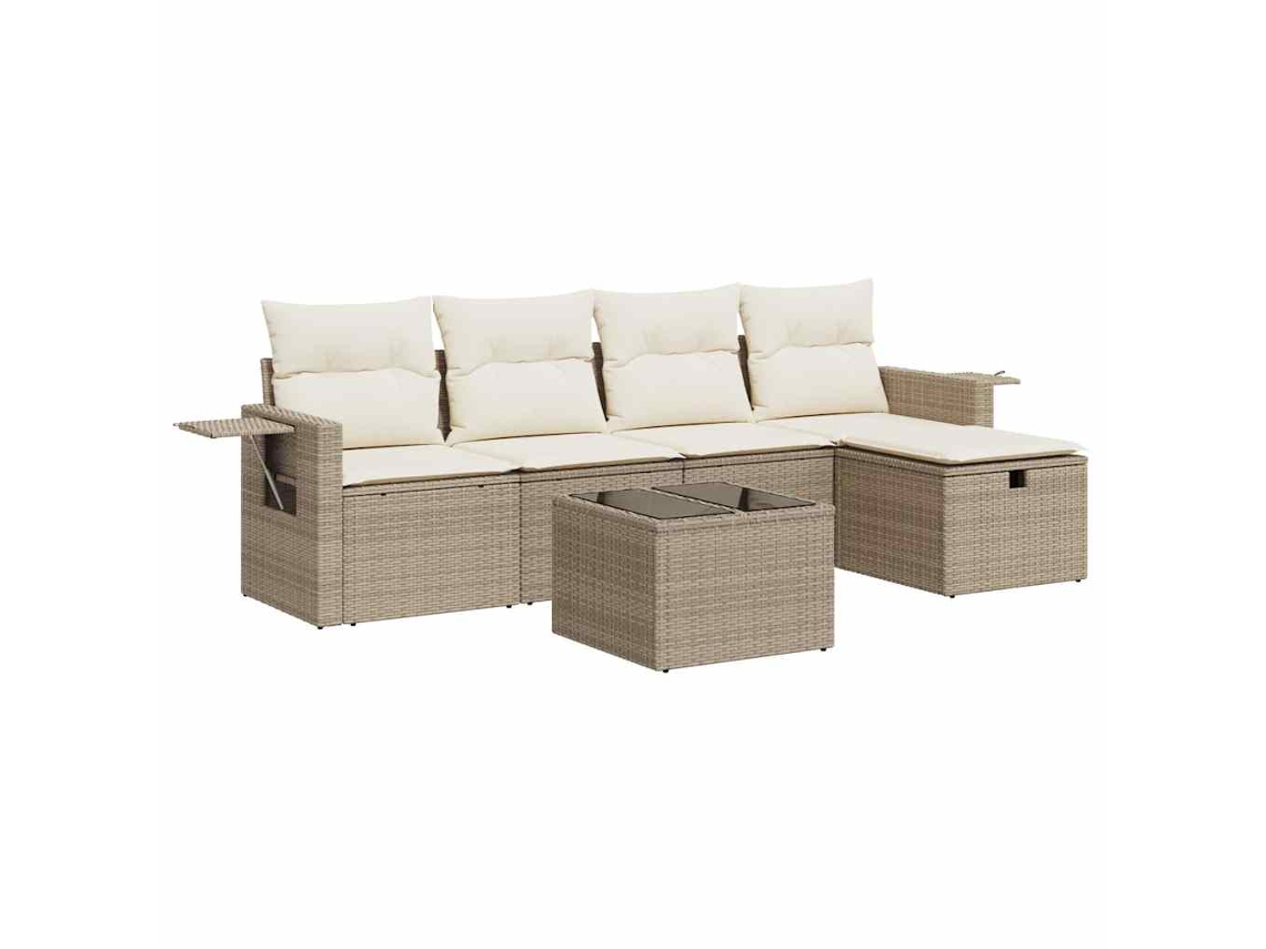 Garden Sofa Set, Garden Sofa Sets Vidaxl Bege Rattan / Vime (n/a)