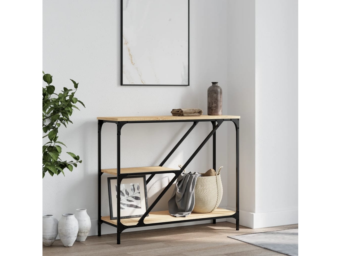 Vidaxl Mesa Consola 88,5x30x75 Cm Derivados De Madeira Carvalho Sonoma