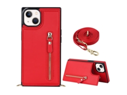 Capa Quedas Pega Inch Para Iphone 13 Pele Sintética Anti-choque Vermelho
